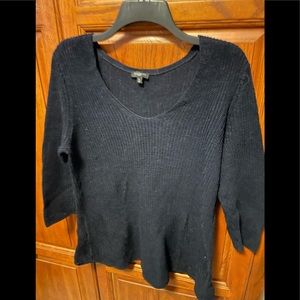 Talbots dark navy scoop neck fine knit sweater LP